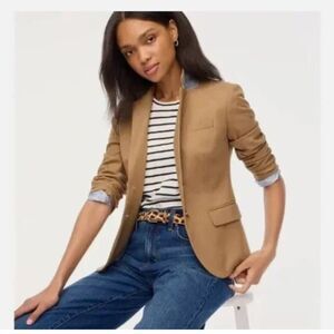 J. Crew Women's Size 6 Camel Original Schoolboy Blazer Wool Blend Preppy Classic